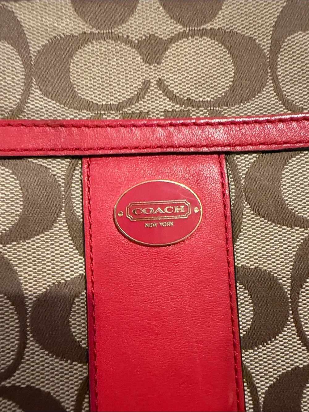 Vintage Coach iPad Sleeve in Brown with Orange Trim 11x9 inches